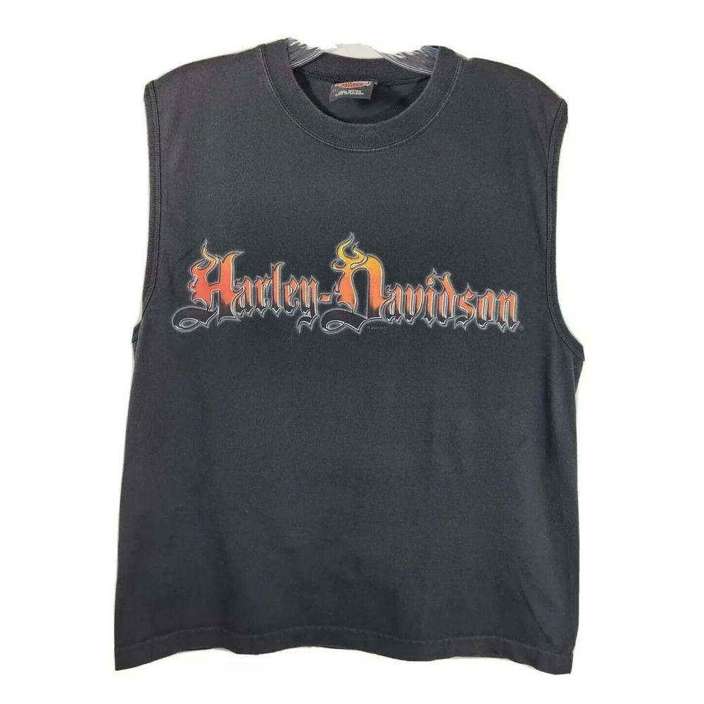 HARLEY-DAVIDSON Medium Sleeveless Black Biker Shirt corpus Christi Texas 2004